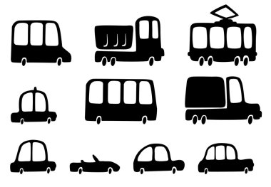 Silhouettes cars clipart