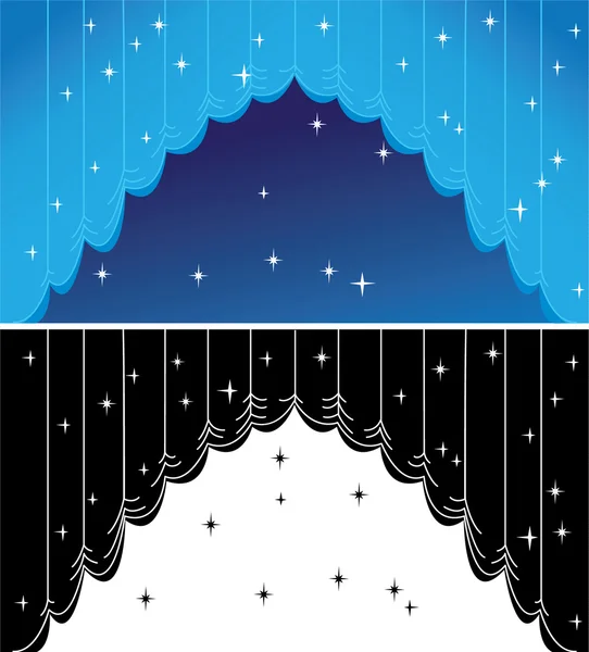 stock vector Blue curtain