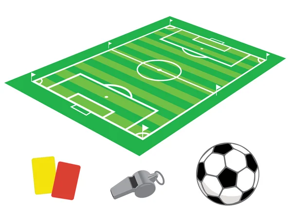 Terrain de football en isométrie — Image vectorielle