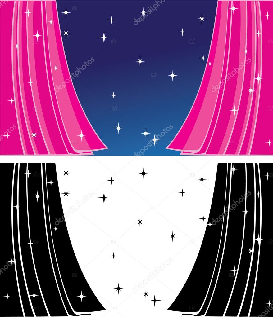 Pink sliding curtain