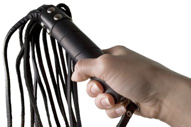 Flogging Whip in woman's hand clipart