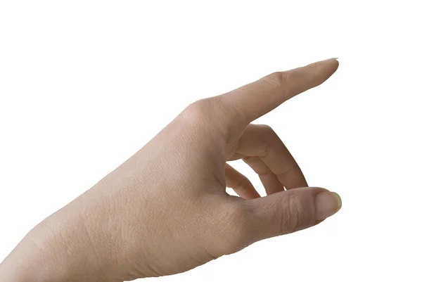 Zeigen, Berühren oder Pressen der Hand — Stockfoto