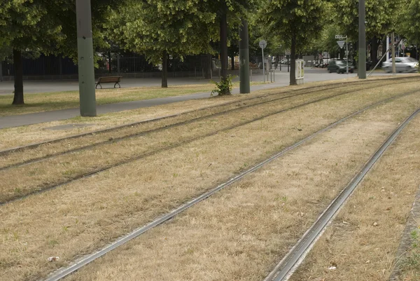 stock image Tramway rails in the city.