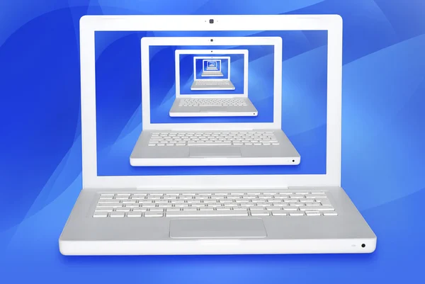 Weiße Laptops — Stockfoto