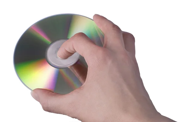 Компактний диск в руці . — стокове фото