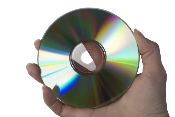 Kompaktní disk v ruce. — Stock fotografie