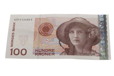 One hundred Norwegian crones paper bank clipart