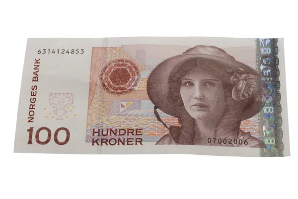 One hundred Norwegian crones paper bank — Stock Photo, Image