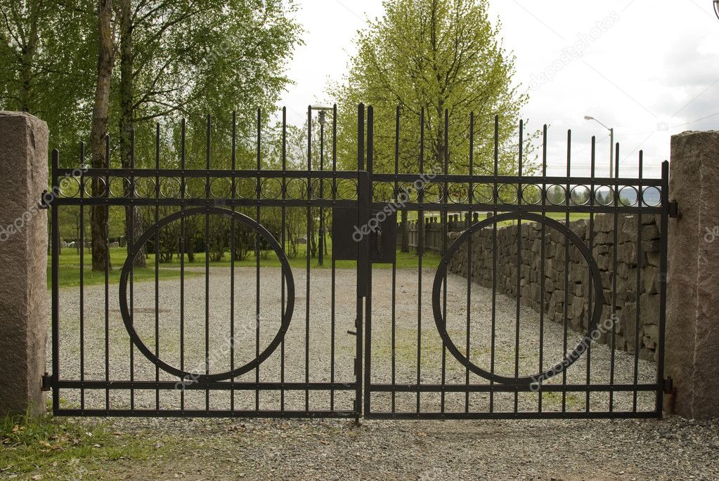 Iron cemetery gate.