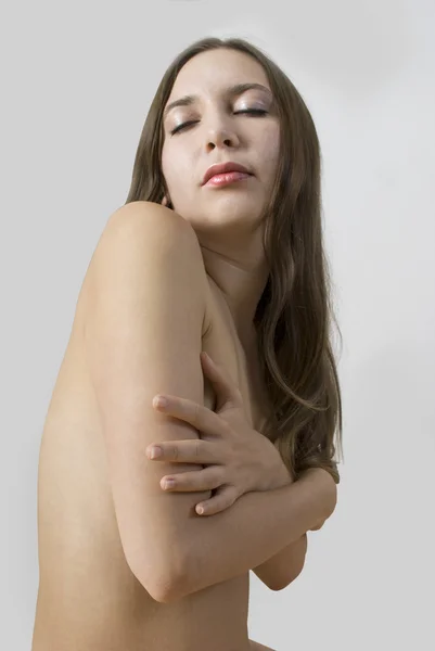 Πορτρέτο του μια όμορφη νεαρή γυναίκα της γυμνό — Φωτογραφία Αρχείου