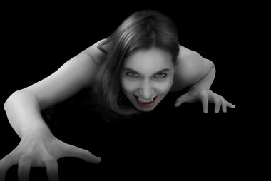 Portrait of a female vampire clipart