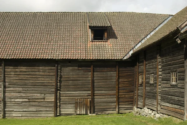 Old farmer's wooden house museum Gamle Hvam. — Stock Photo, Image