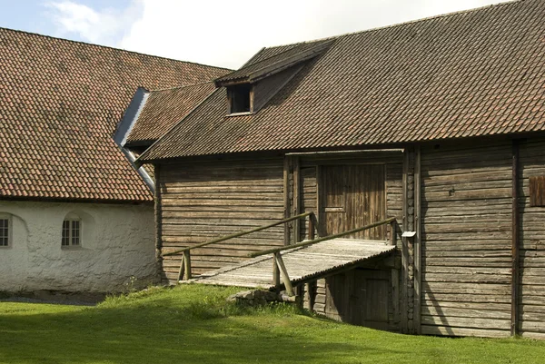 Öreg gazda fából készült ház Múzeum gamle hvam. — Stock Fotó