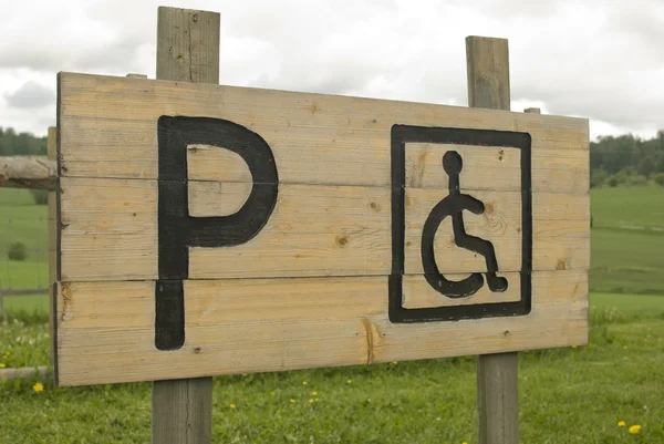 Povolení k parkování znamení pro zdravotně postižené osoby. — Stock fotografie