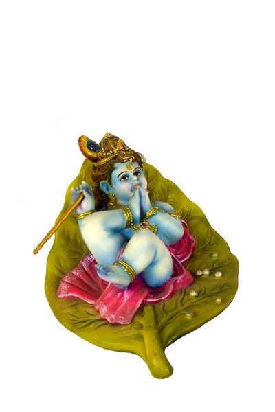 Colorful clay idol of lord krishna — Stock Photo, Image