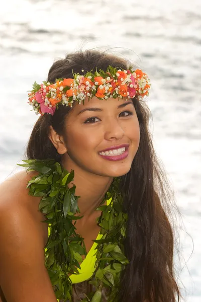 一个美丽的夏威夷女孩的肖像 — 图库照片