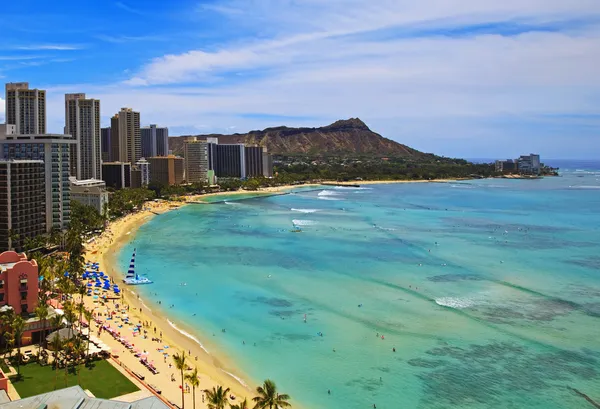 Plaży Waikiki i luźnego Obraz Stockowy