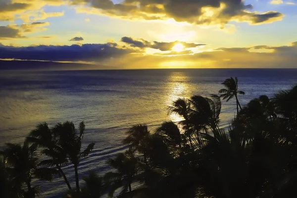 太平洋卡阿纳帕利海滩日落 — 图库照片