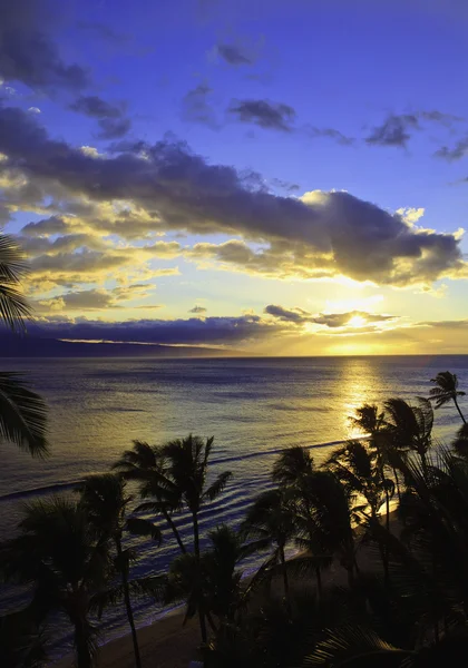 太平洋卡阿纳帕利海滩日落 — 图库照片