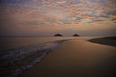 Daybreak at lanikai beach clipart