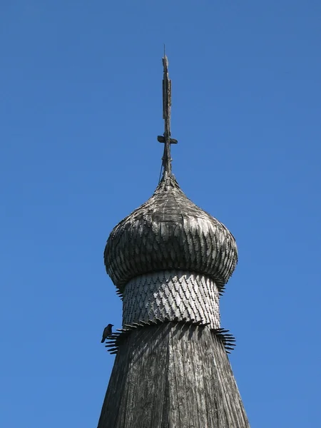 Régi, fából készült templom kupolája — Stock Fotó