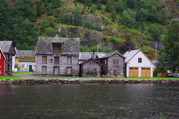 Lyrdal、ノルウェーの伝統的木造住宅 — ストック写真
