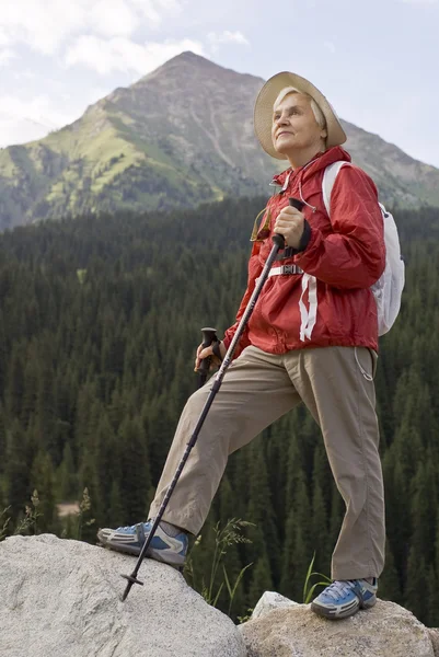 Old women in mountain — Stock Photo, Image