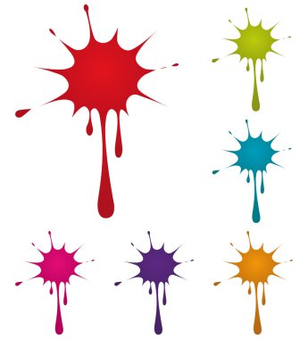 Splashed splatter set clipart