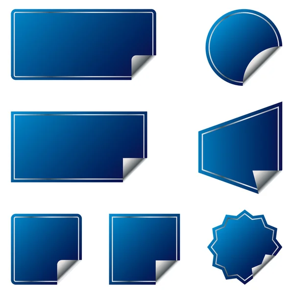 Blauwe stickers — Stockvector