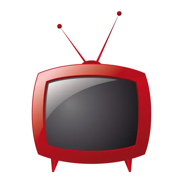 Televisión retro roja — Vector de stock