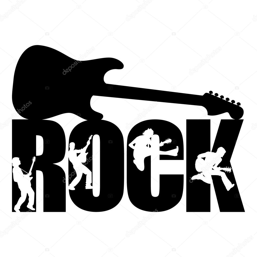 Palabra de rock con guitarra Vector de stock por ©Iznogood 2955539