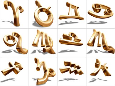 3D Zodiac Sign clipart