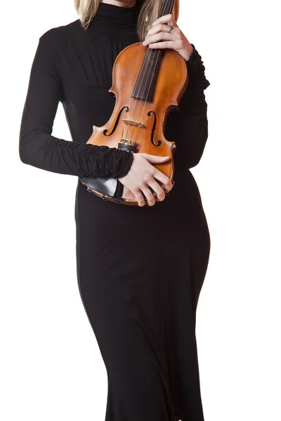 Mulher Segure Viola — Fotografia de Stock