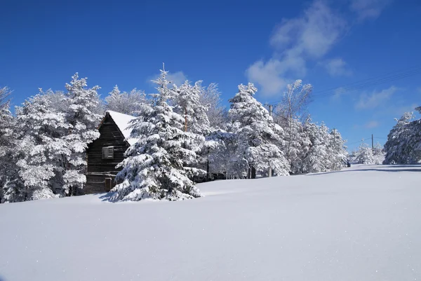 雪の山の家 — ストック写真