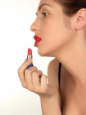 Lipstick in Hand, Closeup clipart