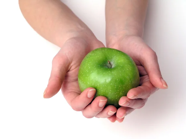 Äpple i handen — Stockfoto