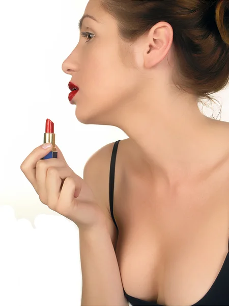 Lipstick in Hand — Stock Photo, Image