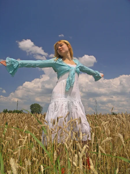 stock image Girl in field