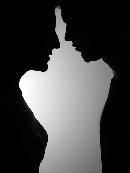 Silhouette coppia — Foto Stock
