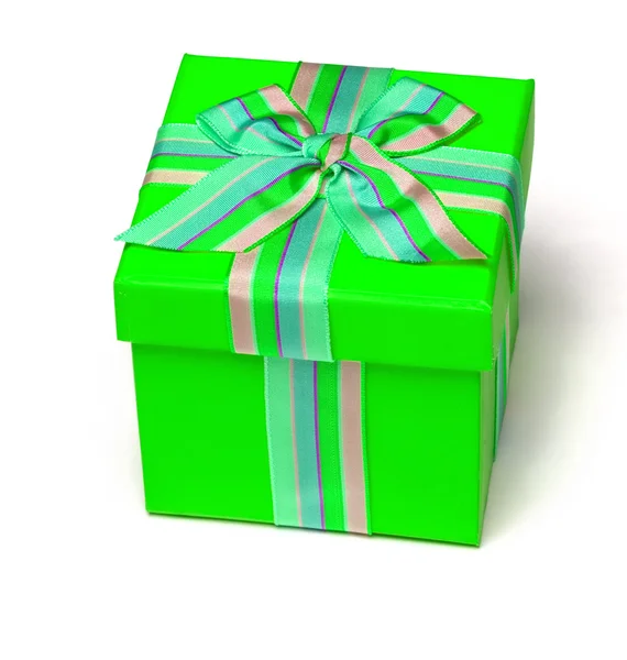 Yeşil hediye boxa — Stok fotoğraf