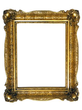 Old Gold Frame Isolated on white clipart