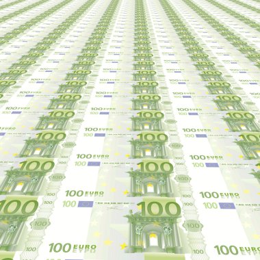 Endless rows of euro banknotes clipart