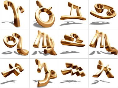 3D Zodiac Sign clipart