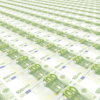 Endless rows of euro banknotes clipart