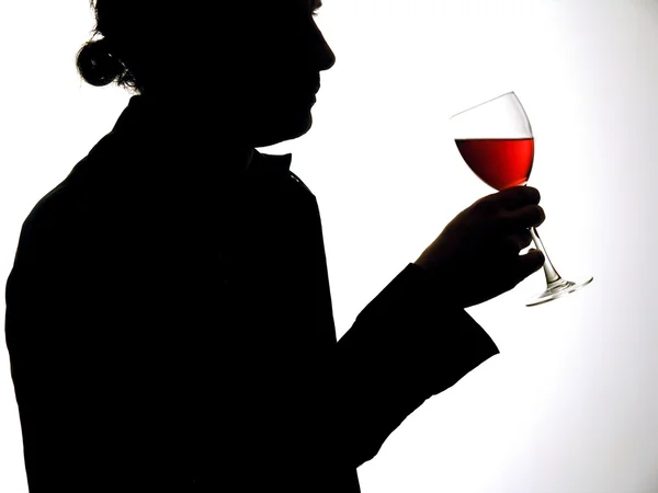 Чоловік з келихом вина — стокове фото