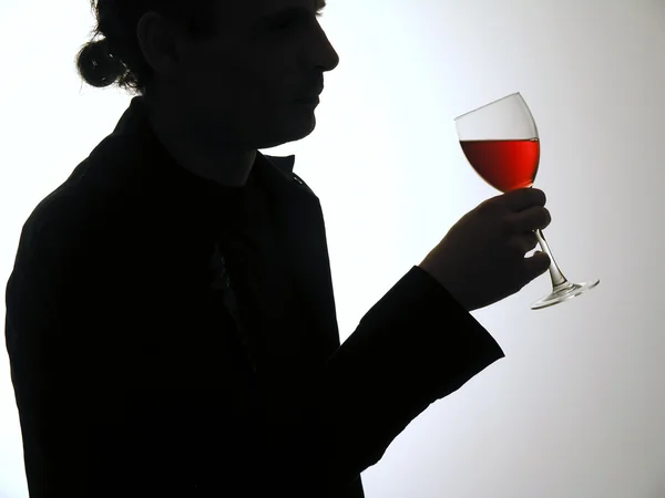 포도주 잔을 가진 남자 — 스톡 사진