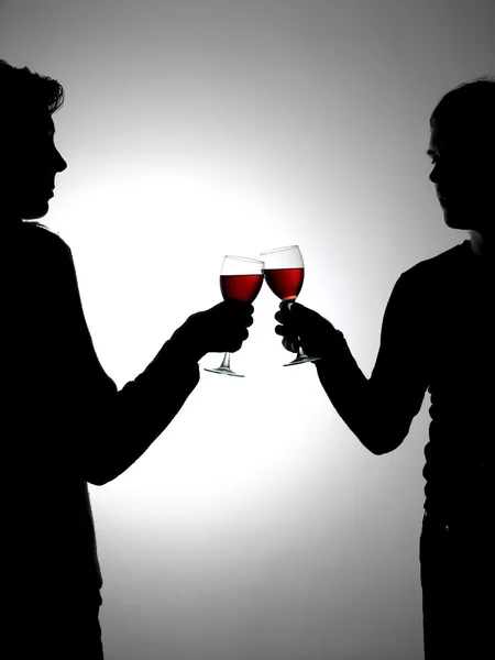 Paar drinken wijnstok — Stockfoto
