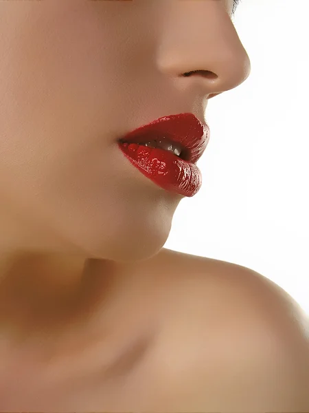 Lábios e pele — Fotografia de Stock