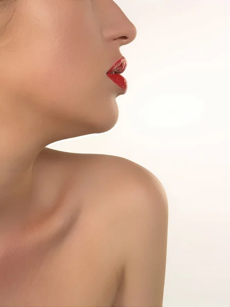 Pele e lábios — Fotografia de Stock