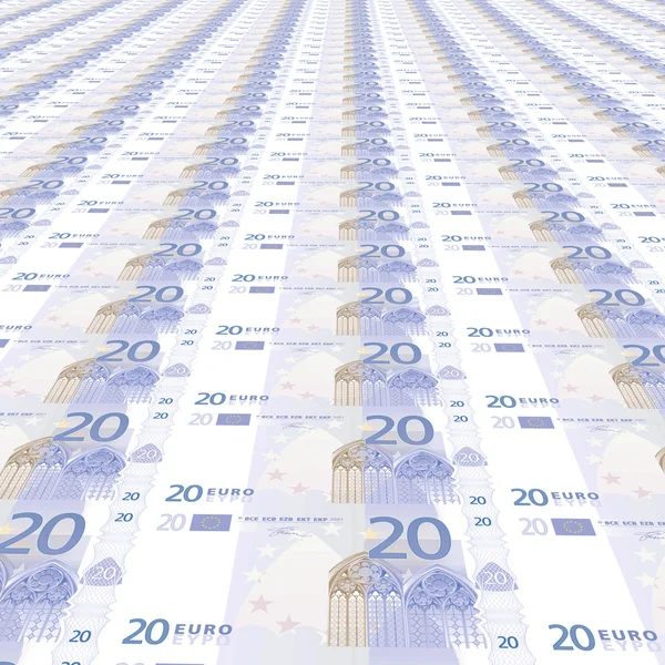 Des rangées infinies de billets en euros — Photo
